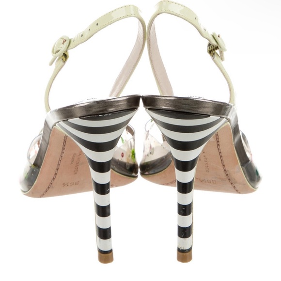 SOPHIA WEBSTER PVC Glitter Printed Slingback Pointed Toe Pumps - 6 - NWT! - Picture 4 of 7